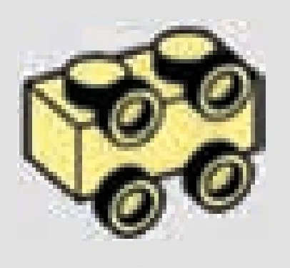 Brick 1 x 2 two-thirds height, with 4 studs on side in Gray, Dark (Metallic)