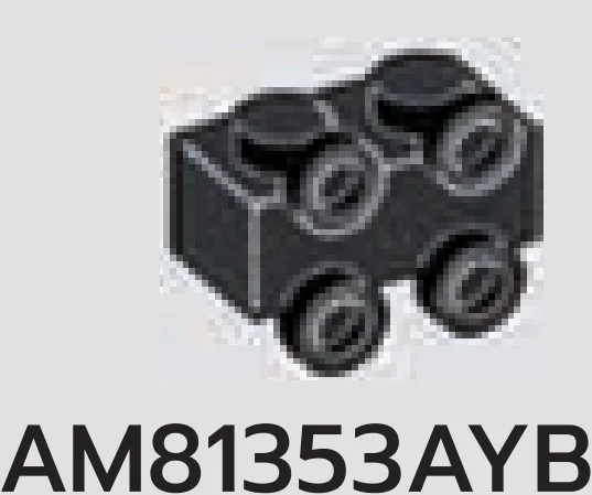 Brick Modified 1 x 2 two-thirds height, with 4 studs on side in Gray, Dark Charcoal