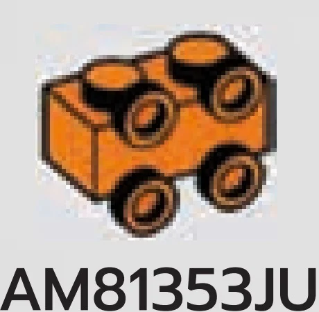 Brick Modified 1 x 2 two-thirds height, with 4 studs on side in Orange, Smoky