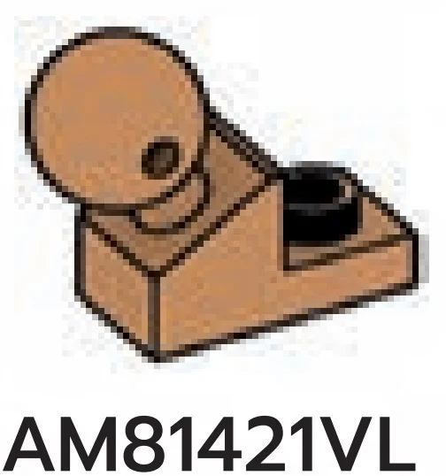 Plate 1 x 2 with angled ball joint in Brown, Light Nougat