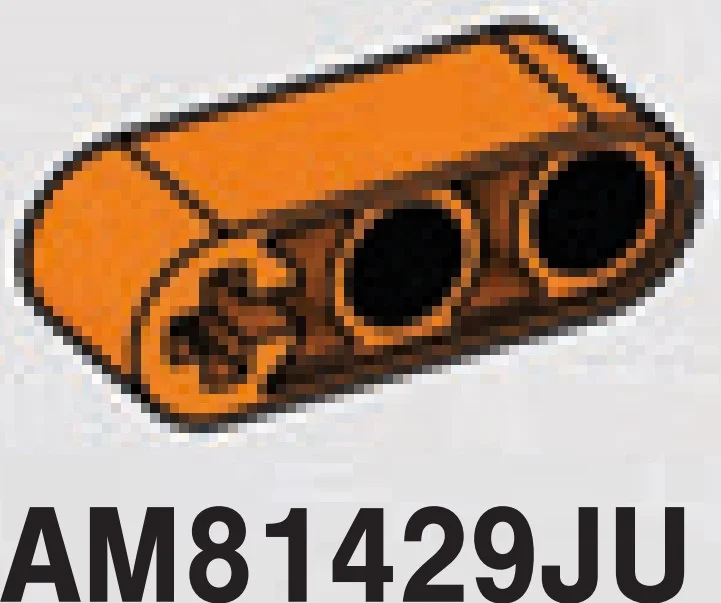 Connector: Liftarm Beam 3L w/ 2 Connector Pin Holes and 1 axle hole in Orange, Smoky