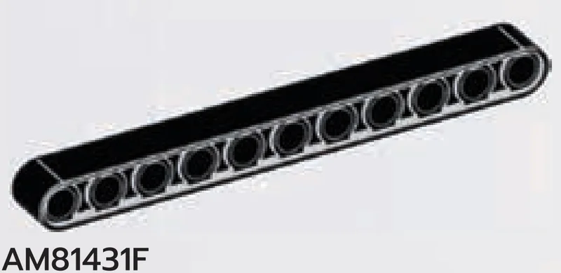 Connector: liftarm thick 1 x 11 in Black