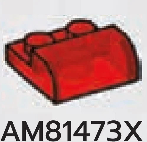 Slope Plate 2 x 1 x 2 Half-Curved Top in Red (Translucent)