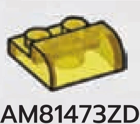 Slope Plate 2 x 1 x 2 Half-Curved Top in Yellow (Translucent)