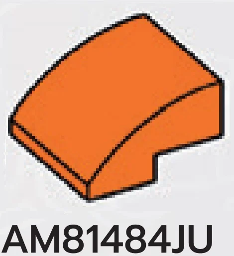 Slope 1 x 2 x 2 Curved in Orange, Smoky
