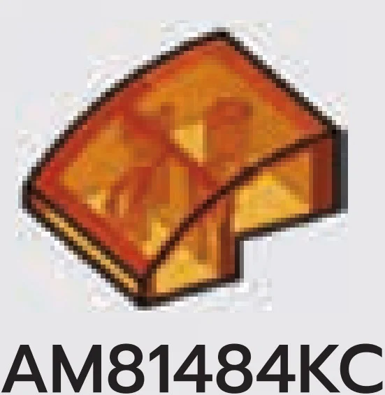 Slope 1 x 2 x 2 Curved in Orange (Translucent)