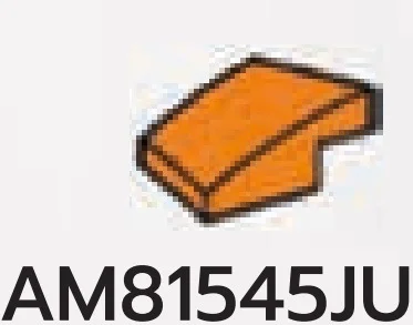 Slope plate 1 x 1 with curved slope & small lip, right in Orange, Smoky