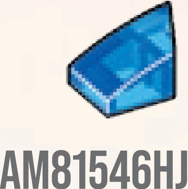 Slope plate 1 x 1 with curved slope & small lip, left in Blue, Cyan (Translucent)