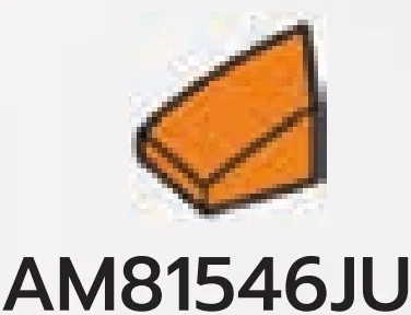 Slope plate 1 x 1 with curved slope & small lip, left in Orange, Smoky