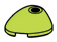 slope 2 x 2 curved, egg shaped with bar hole in Green, Spring