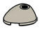 slope 2 x 2 curved, egg shaped with bar hole in Grey, Light