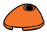 slope 2 x 2 curved, egg shaped with bar hole in Orange, Smoky