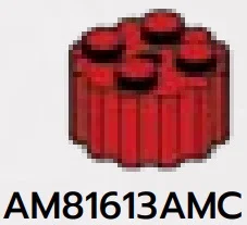 Brick 2 x 2 round with fluted sides in Red, Flame