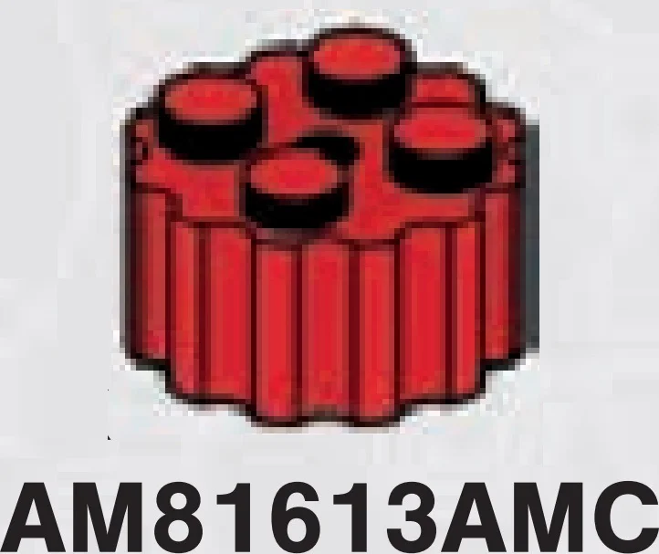 Brick 2 x 2 round with fluted sides in Red, Flame