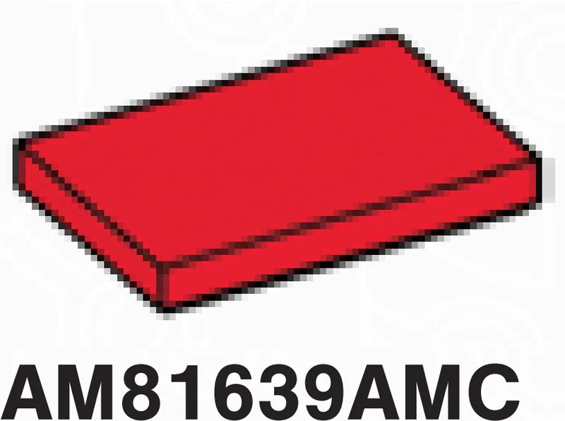 Tile 2 x 3 in Red, Flame