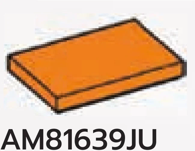 Tile 2 x 3 in Orange, Smoky