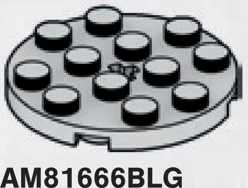 Plate 4 x 4 round with center axle hole in Gray, Dull