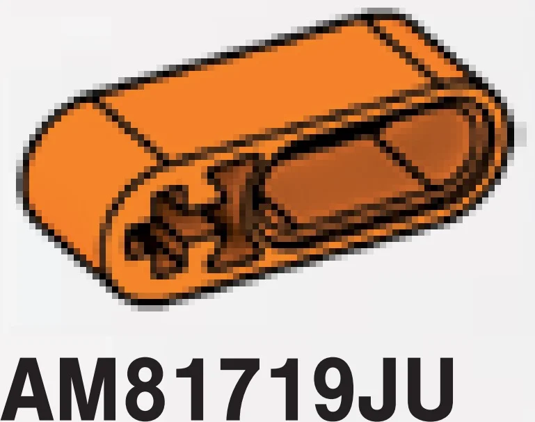 Connector: Liftarm Beam 3L w/ 1 Connector Pin Hole with double wide pin hole in Orange, Smoky