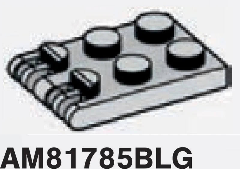 Hinge plate 2 x 3 with 4 teeth in Gray, Dull