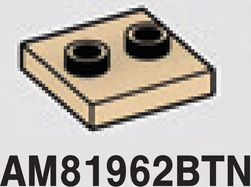 Plate 2 x 2 with two studs, center in Sand, Dark
