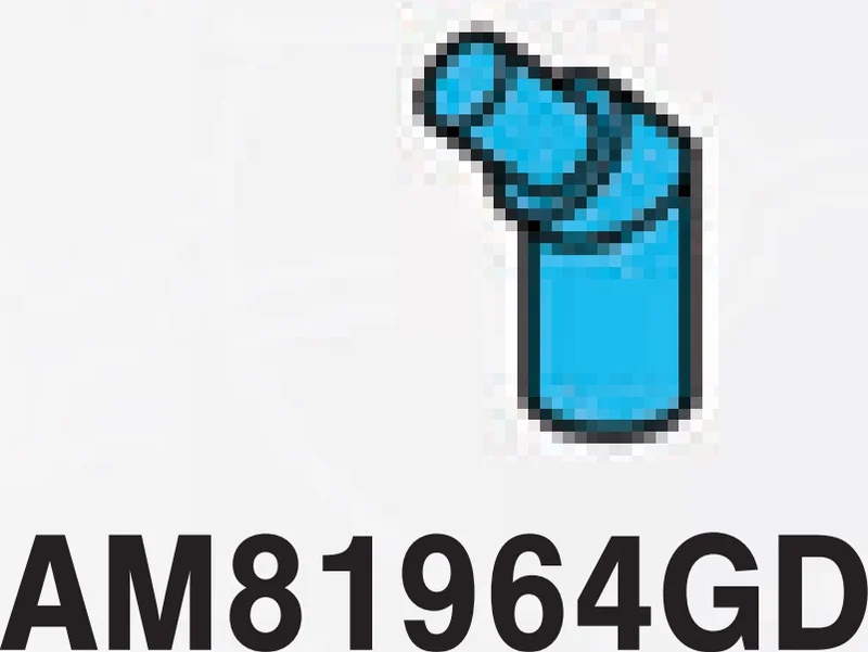 Connector: pipe, bent with pin in Blue, Rich Sky