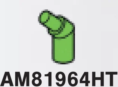 Connector: pipe, bent with pin in Green, Soft Grass