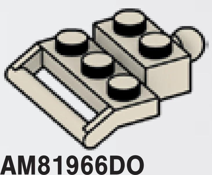 Plate Modified 2 x 3 Off-Set T-shape with w/ Bar Handle and small ball joint in Gray