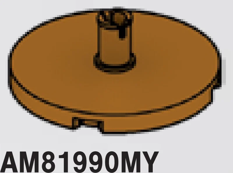Tile 4 x 4 round with connector pin in center in Brown, Milk Chocolate