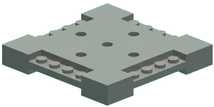 Brick 8 x 8 smooth top surface with studs along edges in Clear (Translucent)