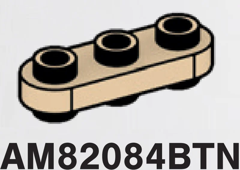 Plate 1 x 3 Connector: male:male with rounded corners in Sand, Dark