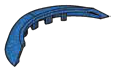 Tile 3 x 8 curve two-thirds-height with rounded edges, fender in Blue (Metallic)