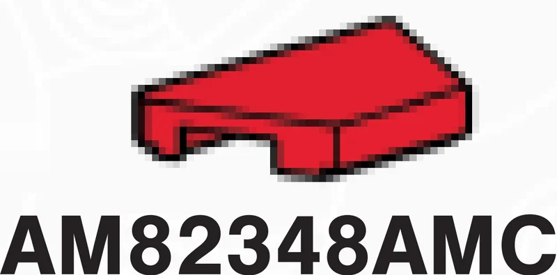 Tile 1 x 2 missing left corner in Red, Flame