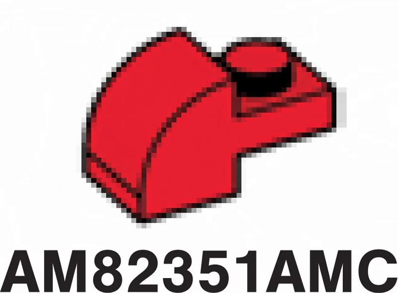 Brick 2 x 1 x 1 & 1/3 with curved top in Red, Flame