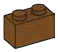 Brick 1 x 2 in Brown, Rich
