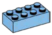 Brick 2 x 4 in Blue, Deep Pastel