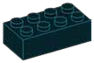 Brick 2 x 4 in Blue, Dark (Metallic)