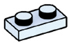 Plate 1 x 2 in Gray, Pale Blue