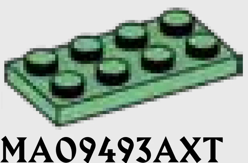 Plate 2 x 4 in Green, Vertigris (Sand Green)