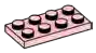 Plate 2 x 4 in Pink, Pale