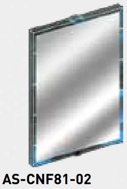 Wall 4 x 5 x 1 panel with pivot points at top and bottom, mirror in Blue/Black, Marbled