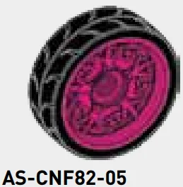 Wheel, Assembled, Large: ornate lacy rim, left in Pink, Barbie