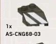 Wedge 2 x 3 Right w/ Printed Two Diagonal White Stripes