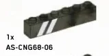 Brick 1 x 6 w/ Printed Two White Diagonal Stripes - Left
