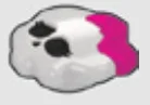 Figure, accessory: skull, decorative with pink bow in Multicolored