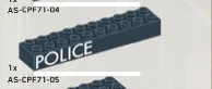 Brick 2 x 10 w/ Printed Police in White - Left