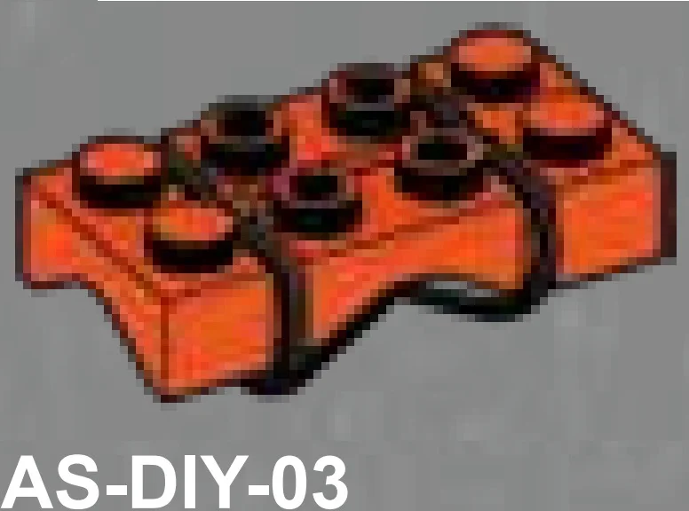 Plate 2 x 4 two-thirds height with integrated flexible band in Multicolored