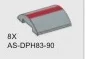 Slope 4 x 4 Rounded Top w/ Printed Red Stripe