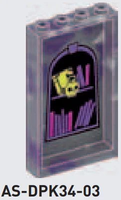 Wall 4 x 5 x 1 with shelved books and skull in Dark Gray/Purple, Marbled