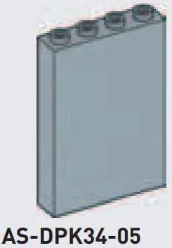 Wall 4 x 5 x 1 with blacklight-visible printing in Gray, Steel