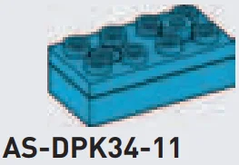 Brick 2 x 2 with pair of alternating pop-up buttons in Blue, Rich Sky